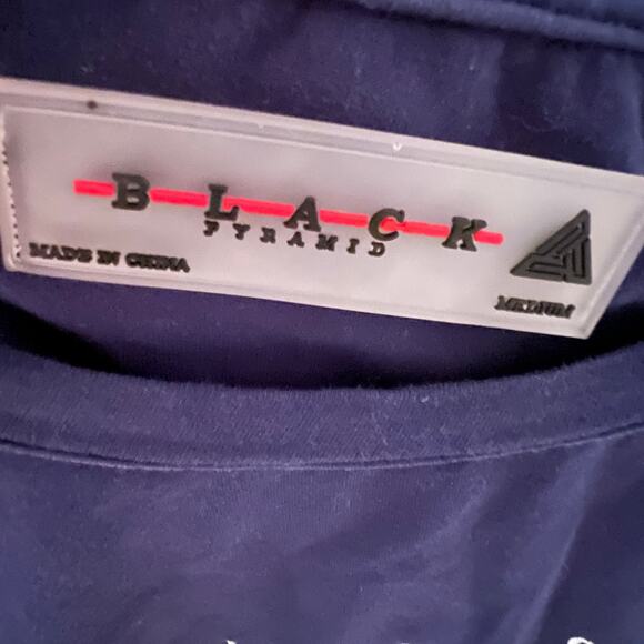 Black Pyramid Navy Short Sleeve Embroidered Shirt Size Medium - Picture 4 of 4